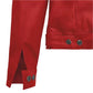 Men's Faux Trucker Red Leather Jacket