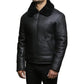 Men's Faux Shearling Real Black Leather Jacket