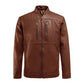 Men's Veil Tan Biker Brown Leather Jacket