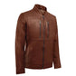 Men's Veil Tan Biker Brown Leather Jacket