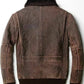 A2 Bomber Flight Distressed Brown Genuine Leather Jacket