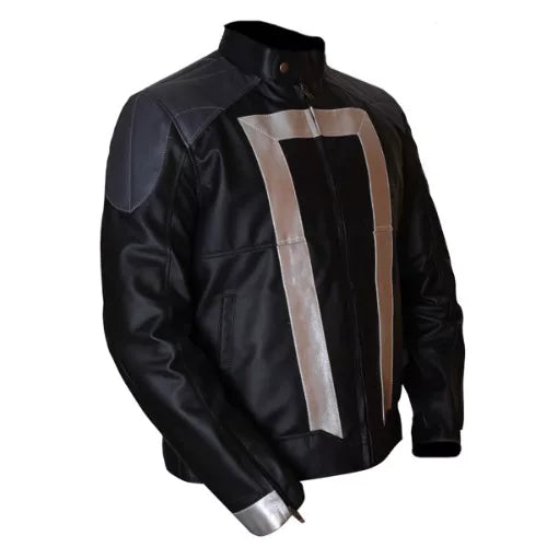 Agents Of Shield Black & Grey Faux Leather Jacket