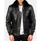 Airin G-1 Black Leather Bomber Jacket