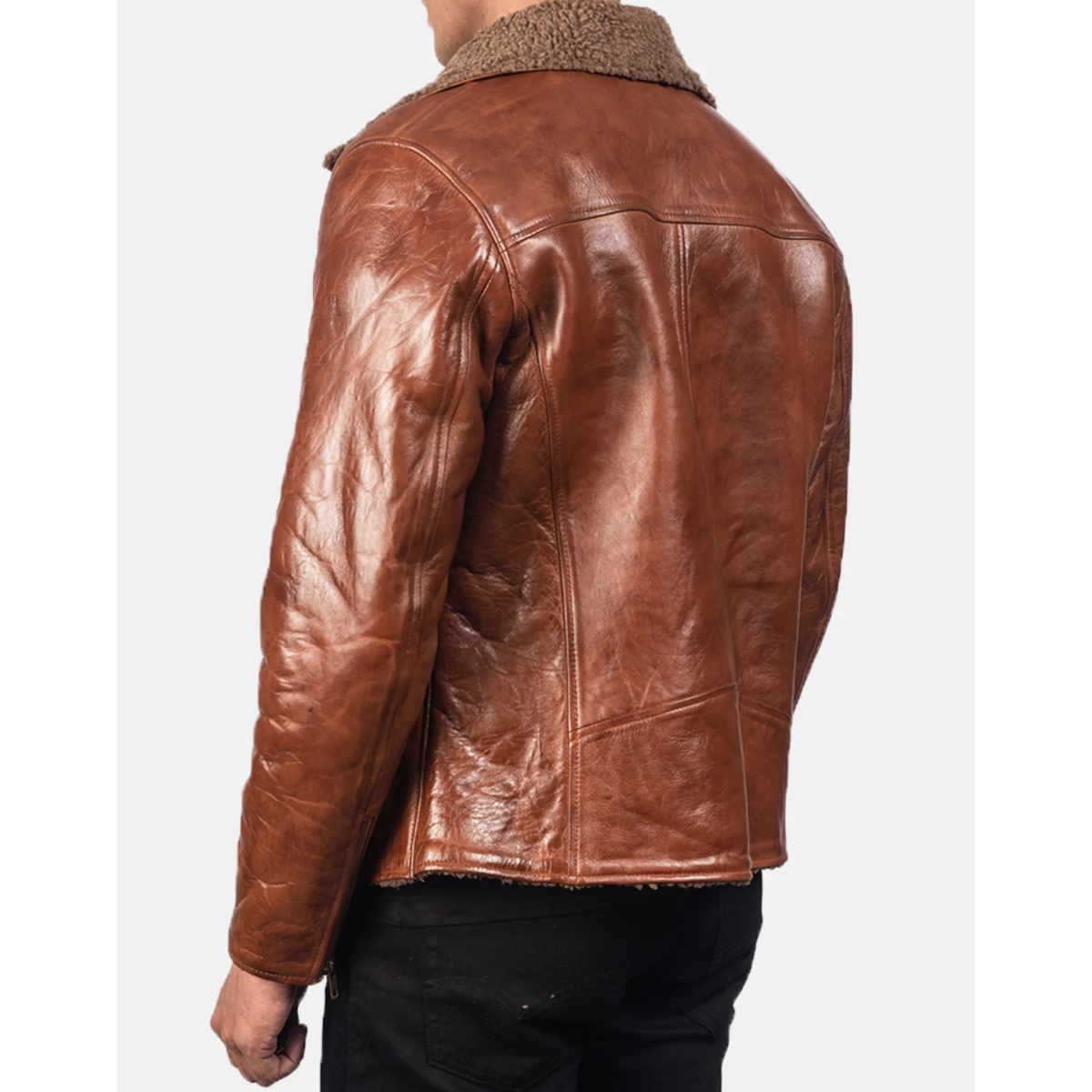 Alberto Brown Leather Shearling Jacket