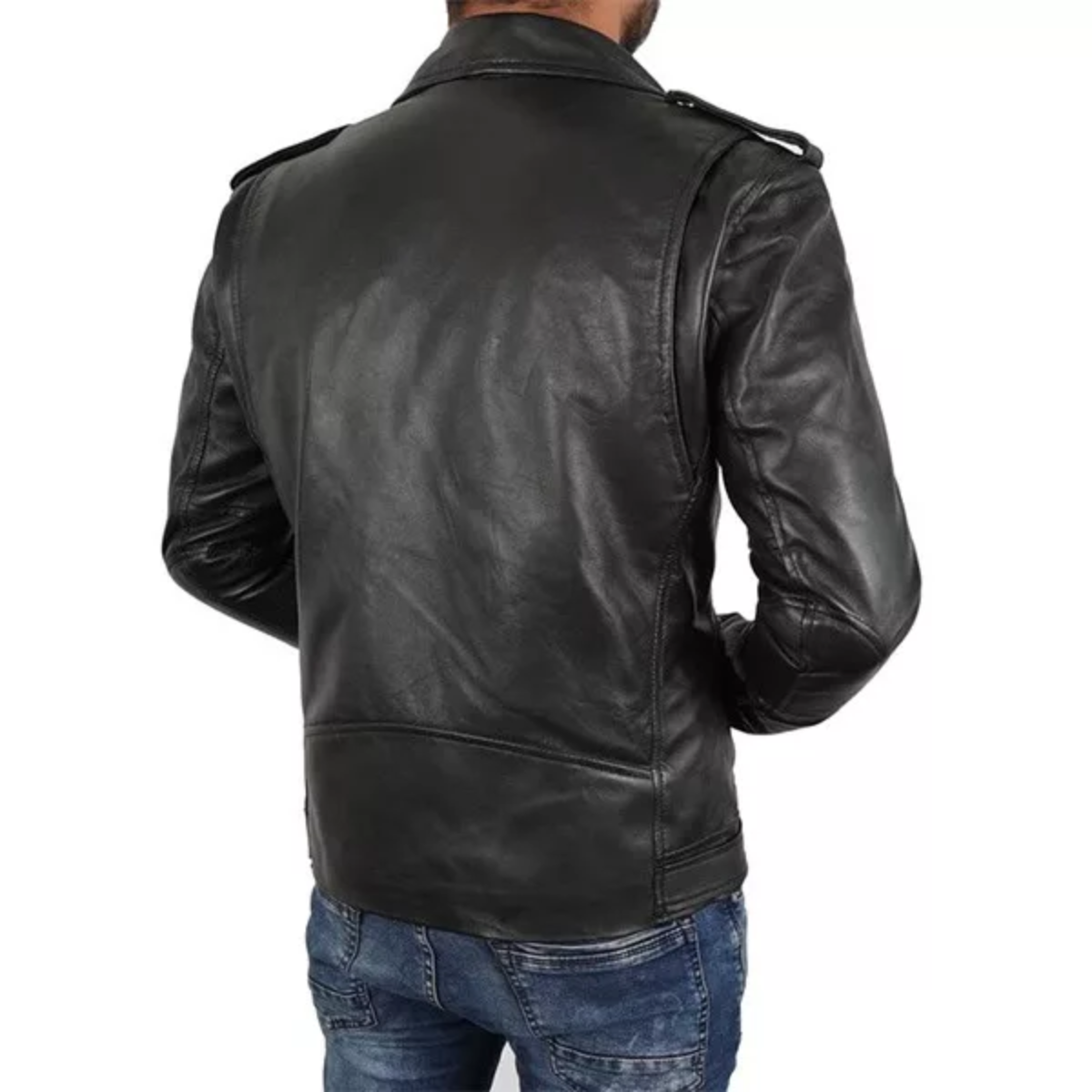 Asymmetrical Biker Leather Jacket