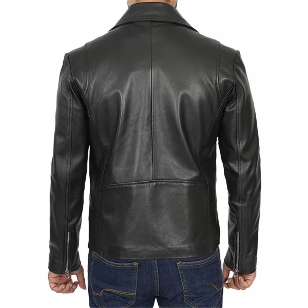 Asymmetrical Biker Leather Jacket