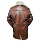 Bane Coat Brown Genuine Leather Coat Faux Shearling Costume