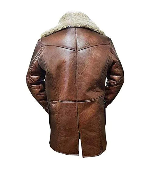 Bane Coat Brown Genuine Leather Coat Faux Shearling Costume