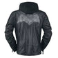 Batman Black Biker Genuine Leather Jacket with Removable Hoodie