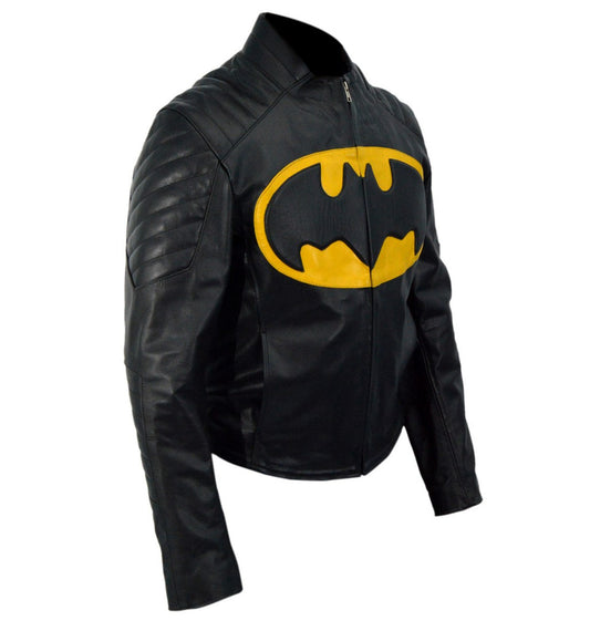 Batman Black Biker Faux Leather Jacket Lego