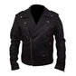 Belted Rider Black Biker Faux Leather Jacket