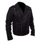 Belted Rider Black Biker Faux Leather Jacket