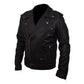 Belted Rider Black Biker Faux Leather Jacket