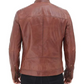 Benjamin Mens Cafe Racer Brown Leather Jacket