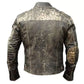 Vintage Distressed Black Biker Motorcycle Genuine Real Leather Jacket