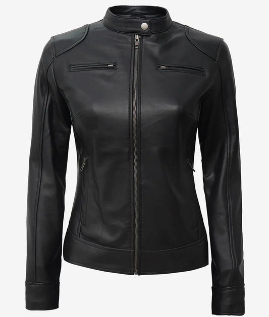 Women's Real Leather Black Premium Biker Jacket