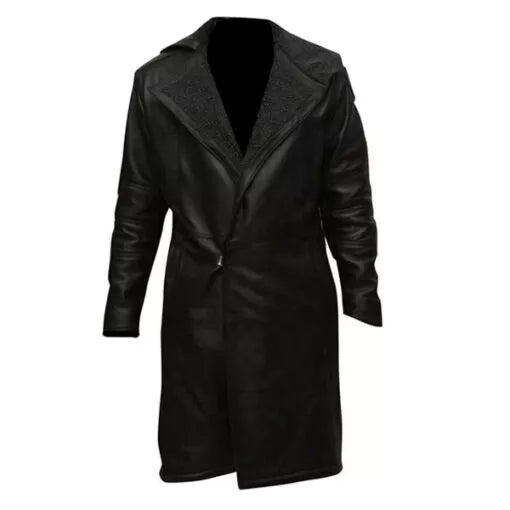 Blade Runner 2049 Ryan Gosling Faux Leather Black Trench Coat