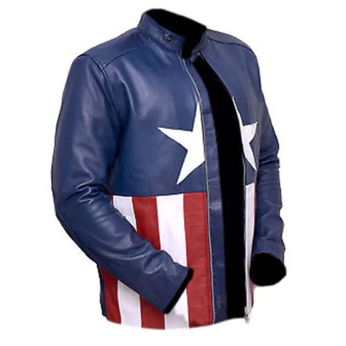 Bon Jovi Captain America Genuine Real Leather Jacket