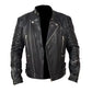 Men's Brando Motorcycle Biker Black Genuine Leather Jacket