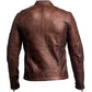 Vintage Distressed Brown Biker Motorcycle Genuine Real Leather Jacket