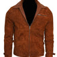 Brown Genuine Suede Leather Jacket