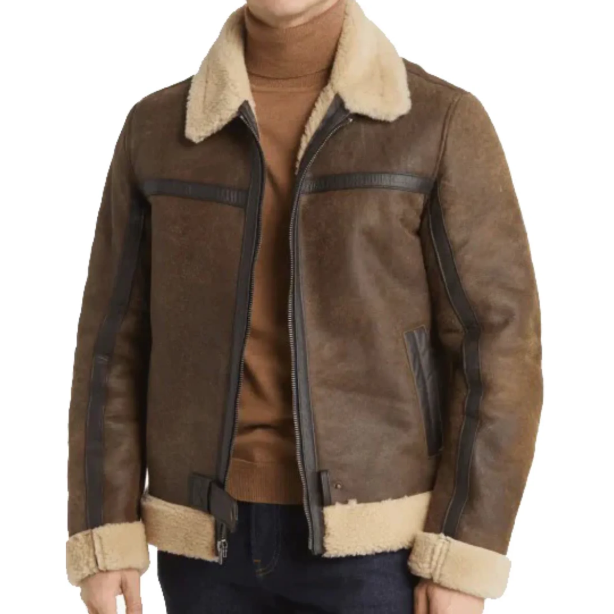 Brown Sheepskin Leather Jacket