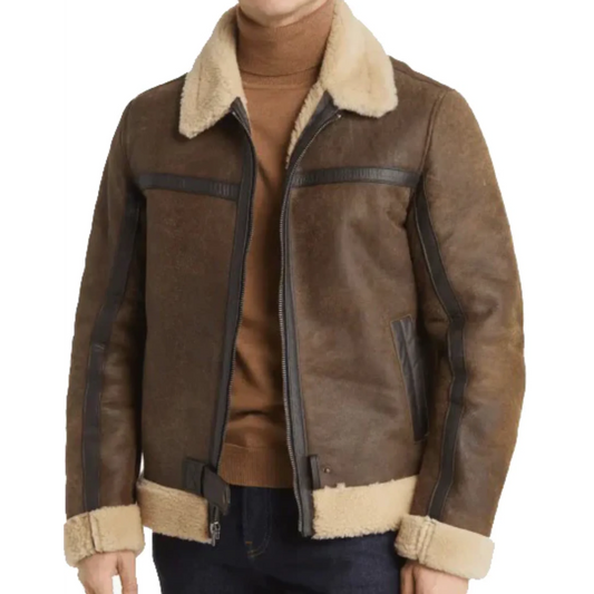 Brown Sheepskin Leather Jacket