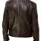 Cafe Racer Biker Brown Genuine Sheepskin Leather Jacket