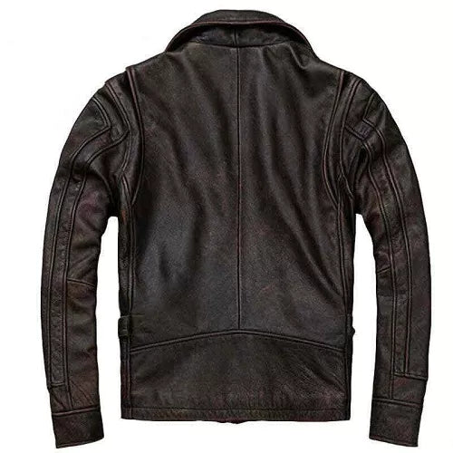 Cafe Racer Distressed Brown Genuine Leather Jacket