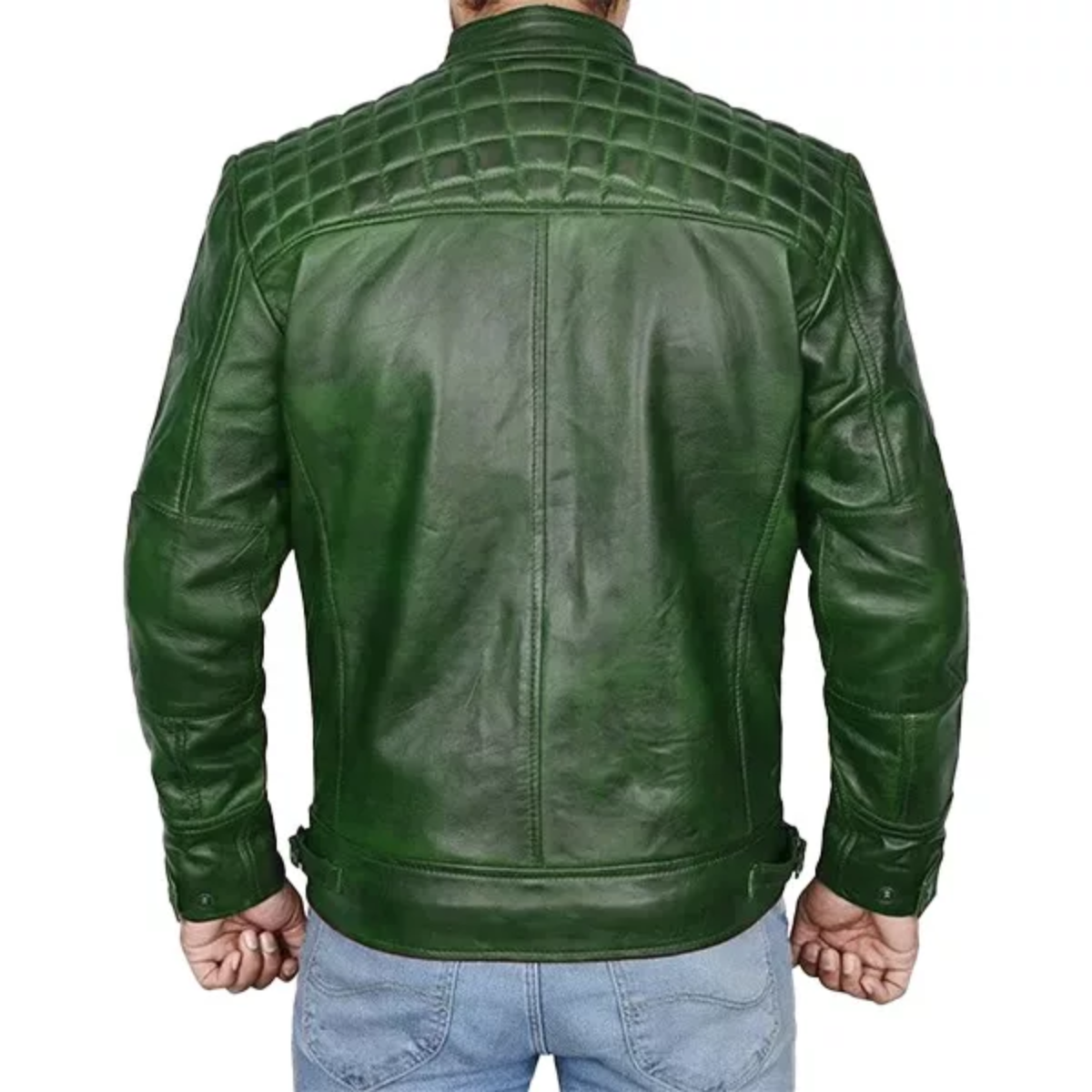 Cafe Racer Green Quilted Jacket