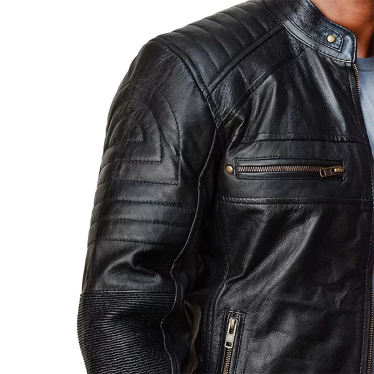 Cafe Racer Lambskin Leather Jacket