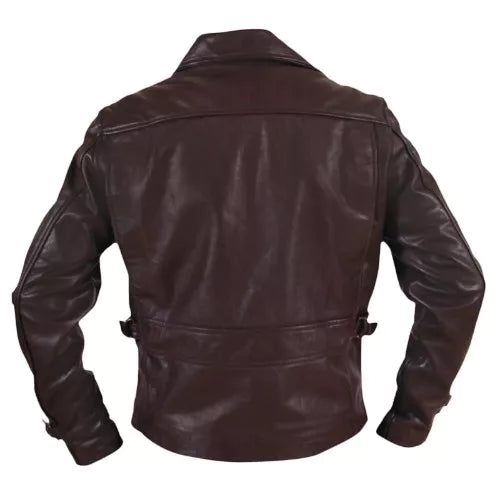 Captain America Brown Biker Leather Jacket First Avengers Chris Evans