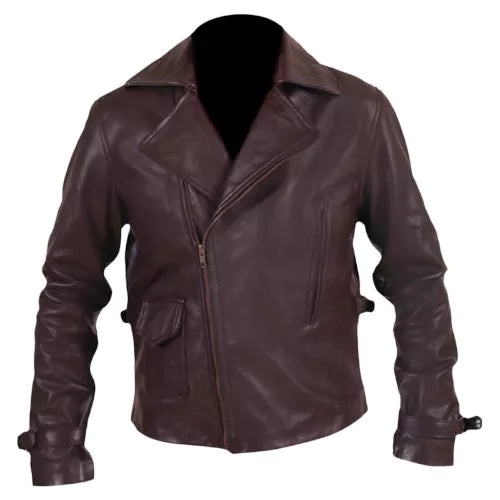 Captain America Brown Biker Leather Jacket First Avengers Chris Evans