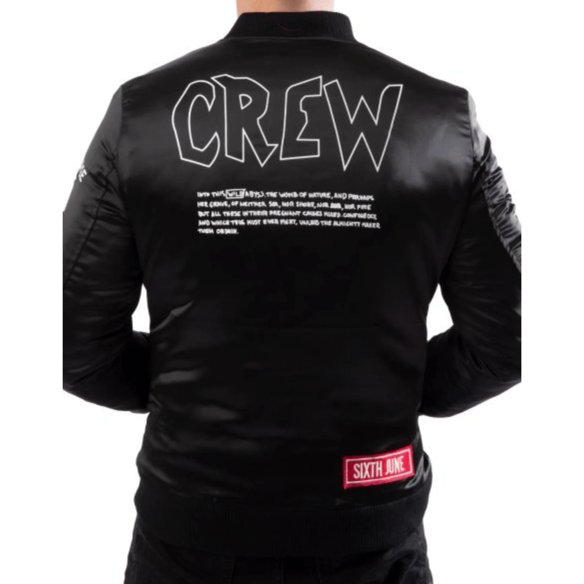 Crew Patches Black Bomber Jacket