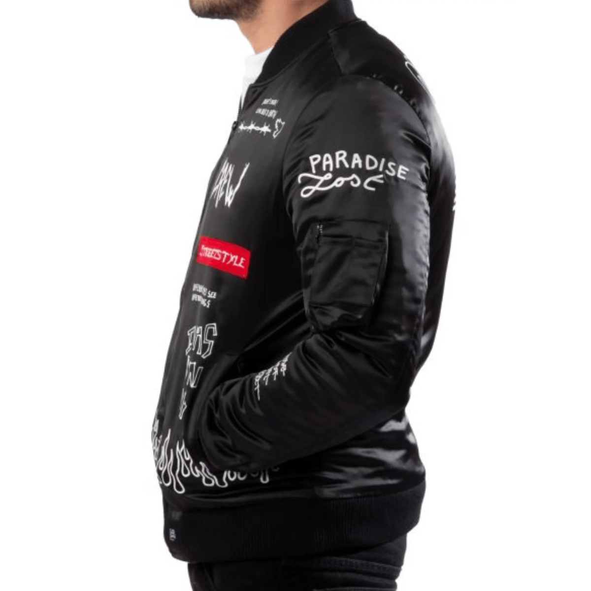 Crew Patches Black Bomber Jacket