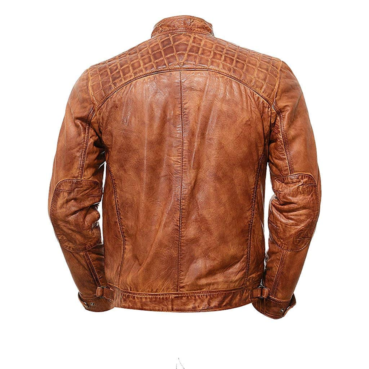 Dark Brown Quilted Motorcycle Jacket