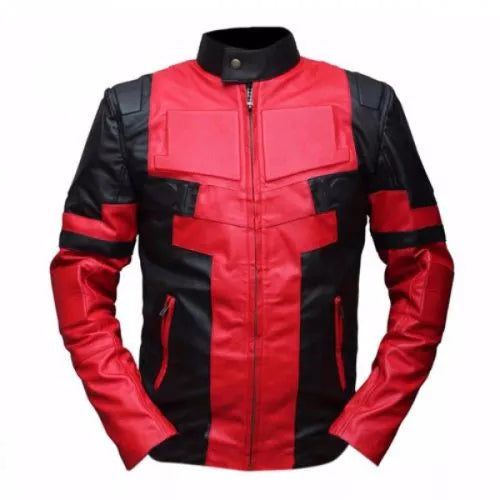 Deadpool Black & Red Faux Leather Jacket