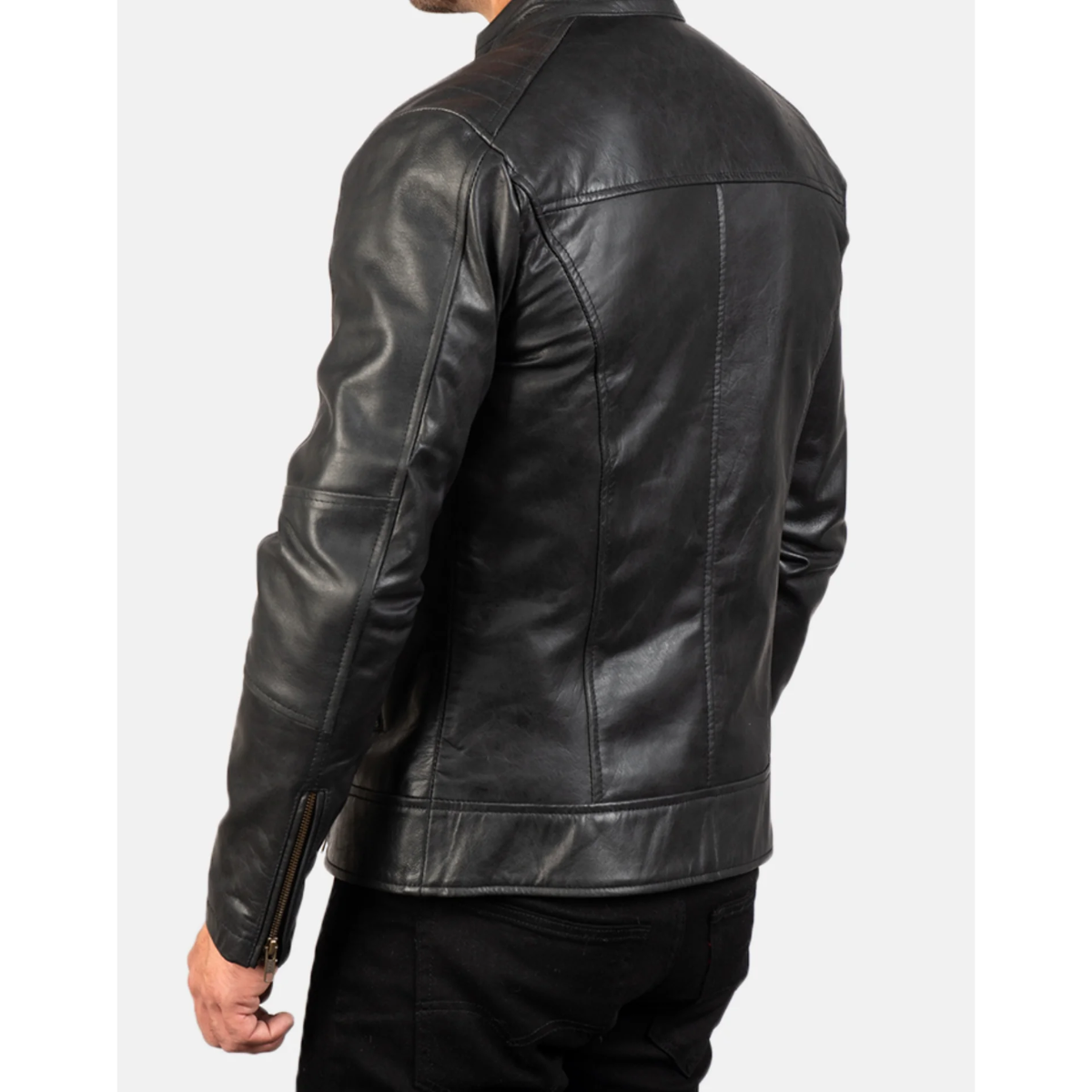 Dean Black Leather Biker Jacket