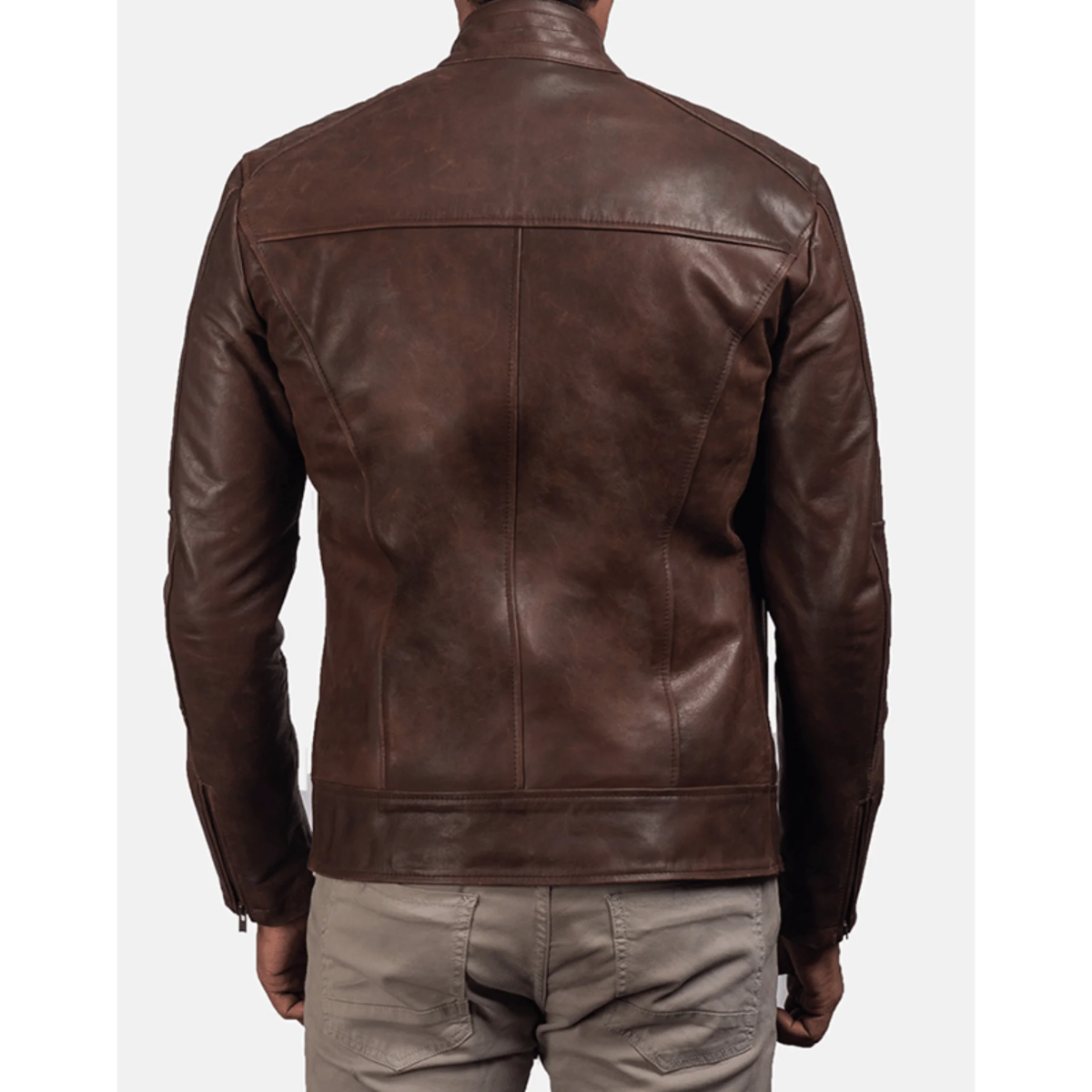 Dean Brown Leather Biker Jacket