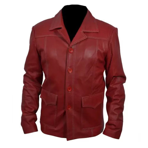 Fight Club Red Faux Leather Coat