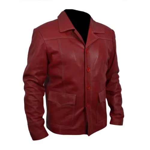 Fight Club Red Faux Leather Coat