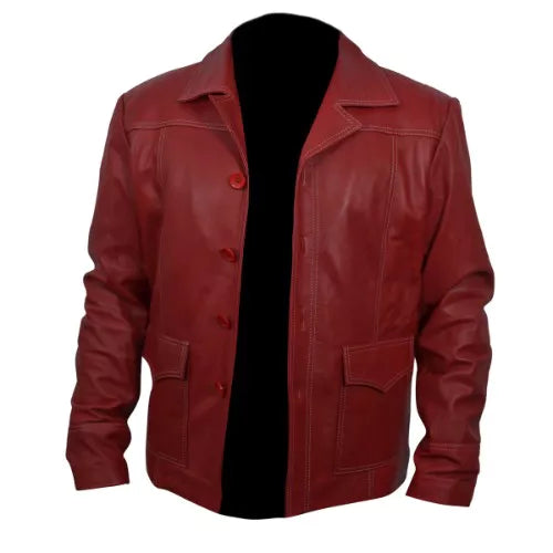 Fight Club Red Faux Leather Coat