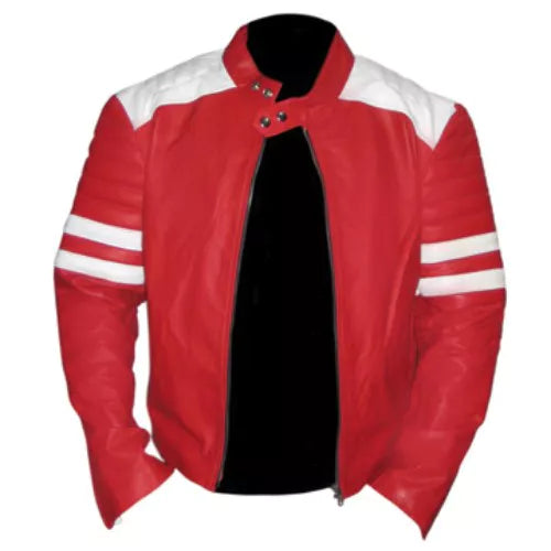 Fight Club Red Faux Leather Jacket