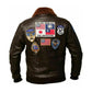 Men's Top Gun G1 Faux Shearling Maverick Brown Bomber Jacket