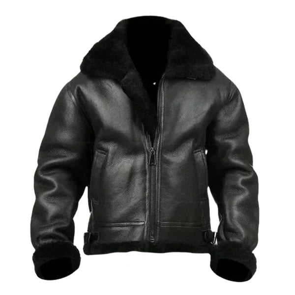 Men's Airforce Flight Faux Shearling Leather Jacket