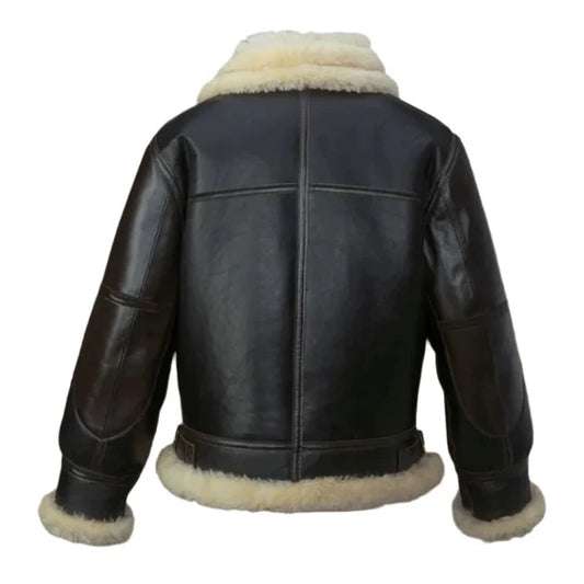 Men's B3 Flying Aviator Faux Shearling Lamb Fur Leather Jacket