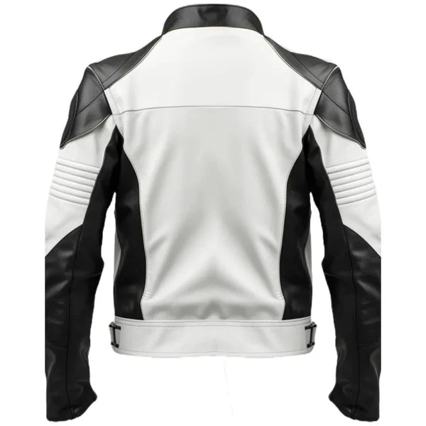 Men's White Faux Leather Jacket