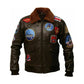 Men's Top Gun G1 Faux Shearling Maverick Brown Bomber Jacket