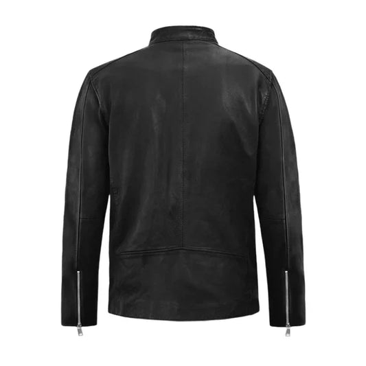 Men's Zephyr Black Leather Jacket