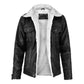 Men's Aviator Faux Shearling Black Leather Jacket